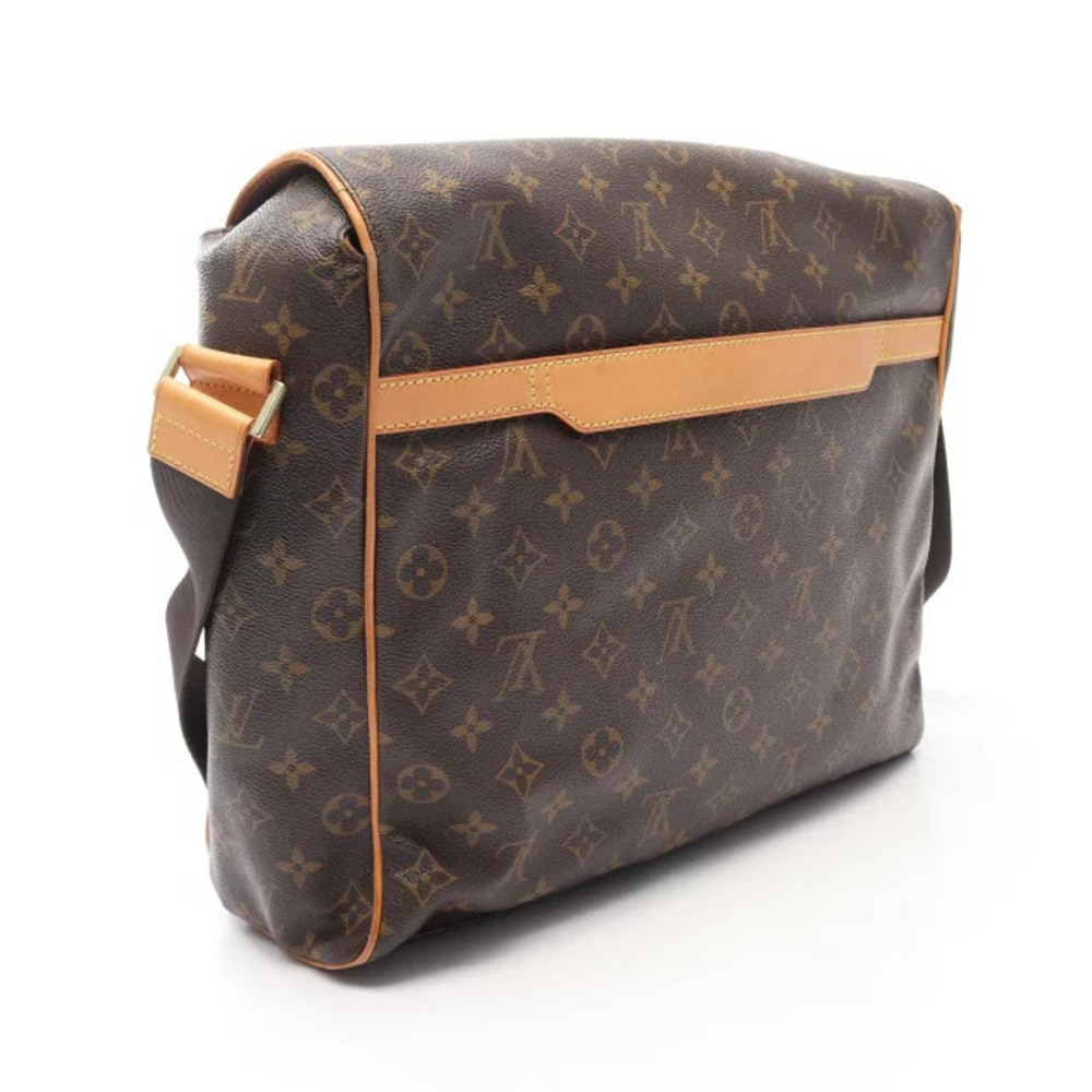 Louis Vuitton Bag Leather Shoulder Abesses Canvas Monogram Brown